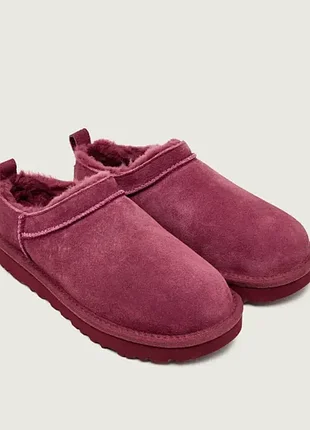 Женские угги микро бургундия замшевые ugg classic micro boot purple