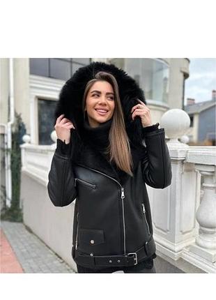 Дублянка зі зйомним капюшоном❤️‍🔥 та річ яка повина бути у гардеробі 🫶 тканина якісна еко шкіра з еко хутром