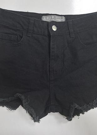 Шорти жіночі a.b.s. jeans чорні джинсові з бахромою 4 р. по євро