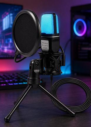 Конденсаторний мікрофон yanmai sf666r usb з rgb-підсвічуванням