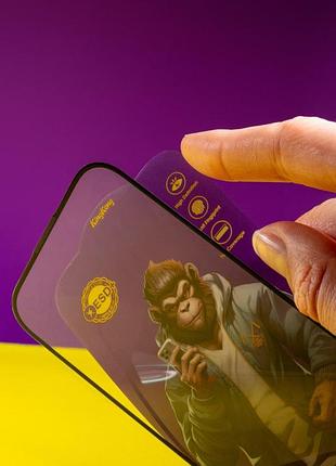 Защитное стекло 5d anti-static purple (тех.пак) для apple iphone 12 pro / 12 (6.1") черный
