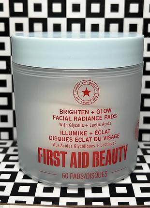 Відлущувальні диски first aid beauty brighten + glow facial radiance pads 60 шт