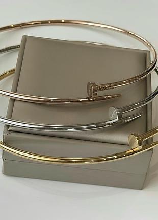 Чокер гвоздь на шею из медицинской стали (stainless steel), лимонная позолота срібло