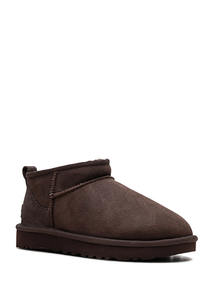 Мужские угги ультра мини коричневые замшевые ugg classic ultra mini chocolate brown