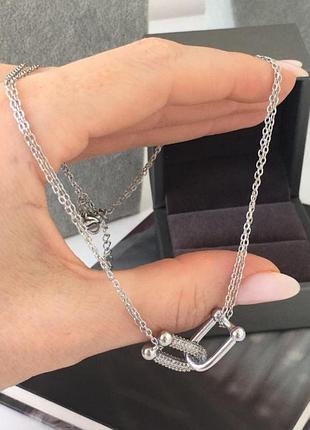 Ланцюжок з підвіскою тіффані з медичної сталі (stainless steel)