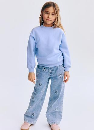 Джинсы с широкими штанинами и декоративным рисунком lilo &amp; stitch h&amp;m 9726