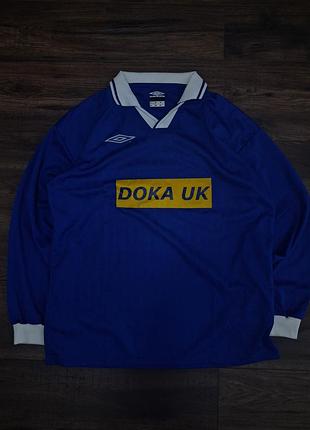Вінтажна синя джерсі umbro з довгим рукавом, markus 7, розмір l
