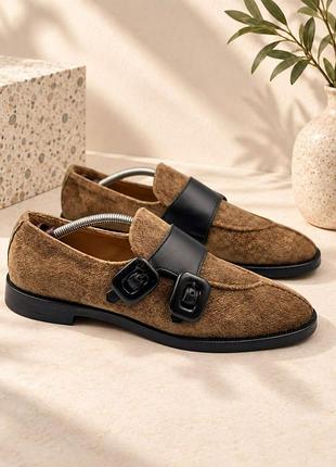 Лофери
camerlengo double monk strap suede loafers