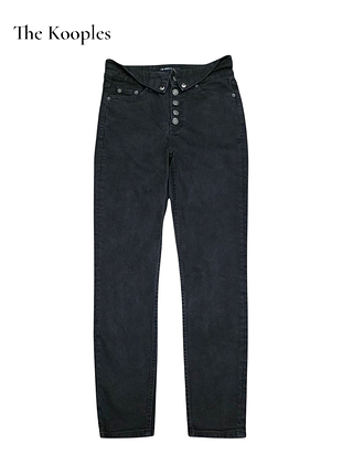 Женские джинсы скинни the kooples mid-rise straight-leg button-fly jeans in black оригинал