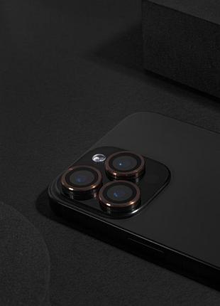 Защитное стекло metal classic на камеру для apple iphone 16 pro (6.3") / 16 pro max (6.9") золотой/desert gold