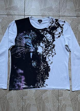 Лонгслив just cavalli xxl panther print graphic long sleeve tee rare 2000s y2k archive