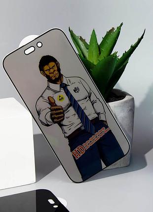 Защитное стекло privacy 5d anti-static (тех.пак) для apple iphone 15 / 16 (6.1") черный