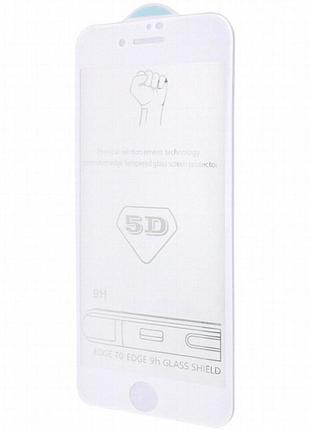 Защитное стекло 5d hard (full glue) (тех.пак) для apple iphone 7 / 8 / se (2020) (4.7") белый