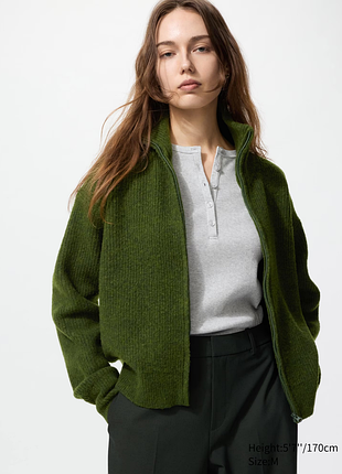 Кардиган з пряжі суфле на блискавці uniqlo