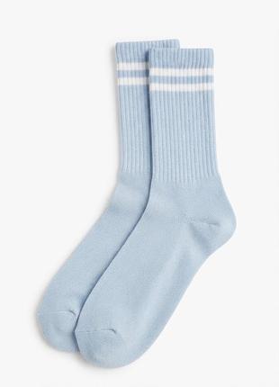 Носки хлопковые ребристые 36/38 с усиленной стопой h&m
