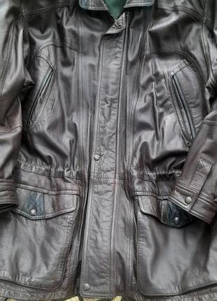 Винтажная кожаная куртка-парка skinz leatherwear (l/xl/xxl) оверсайз 90-ти