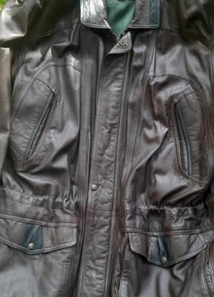 Вінтажна шкіряна куртка-парка skinz leatherwear (l/xl/xxl) оверсайз 90-ті