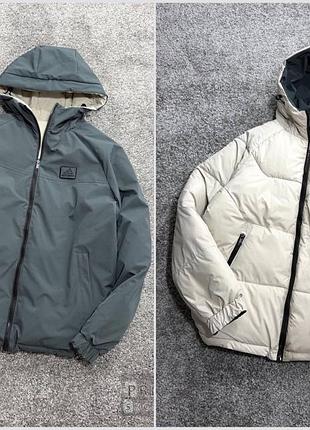 Зимова двостороння куртка adidas  колір чорний, молочний, оливка, зелений  ▪️ тканина якісна плащівка  наповнювач біо пух ▪️ розміри m l xl xxl 3xl