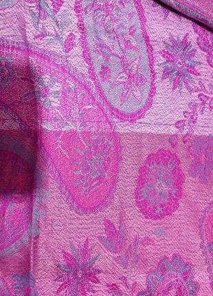 Великий кашеміровий 💯 шарф - палантин з переливами cashmere. пейслі турецький огірок4 фото