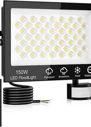 Вуличний прожектор із датчиком руху 150 вт led floodlight cold white вуличний led світильник, світлодіодний прожектор