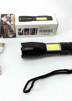 Ліхтарик кишеньковий pld c609-t6+cob, надпотужний ліхтарик, яскравий ліхтарик, якісний ліхтарик rx-57
