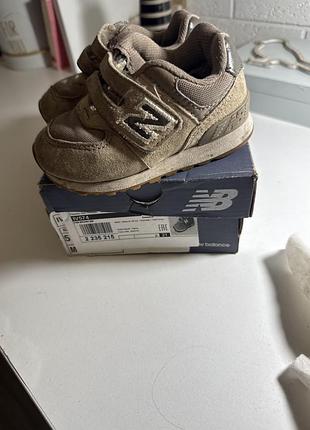 Кросівки дитячі new balance, 21 розмір, замша, бежеві