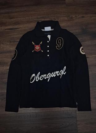 Чоловіче чорне поло з довгим рукавом (лонгслів) obergurgl, р.