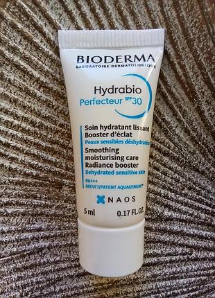 🌊миниатюра 5мл. bioderma hydrabio smoothig moisturising care spf30 разглаживающий увлажняющий крем бусидер для сухой лица