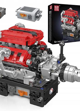 Конструктор двигатель ferrari v8 mould king восьмицилиндровый 750 деталей красный