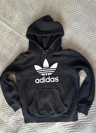 Толстовка для підлітків adidas чорна з капюшоном