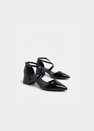 Жіночі лакові туфлі-човники topshop, чорні, р. 37 (23.5 см)