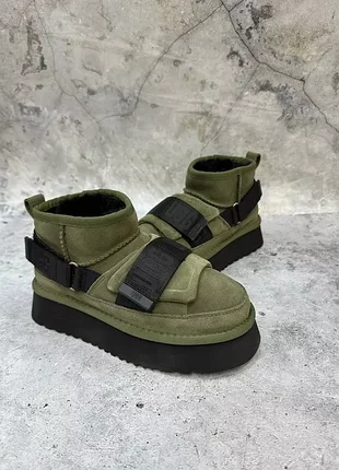 Женские угги ультра мини гибжид оливковые ugg classic ultra mini hybrid olive