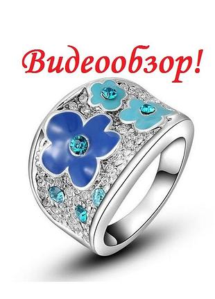 🏵️ювелірний кільце з квітами, 17 р., нове!!! арт. 1273