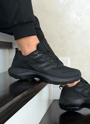 Утеплені зимові чоловічі кросівки adidas terrex anulander winter termo black адідас чорного кольору термо