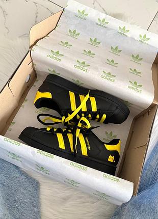 Adidas superstar pokemon black yellow custom 7