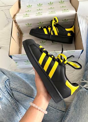 Adidas superstar pokemon black yellow custom 9