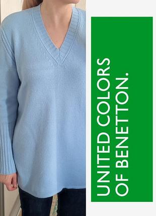 Голубий светр з вовни united colour of benetton