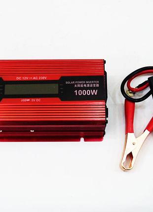 Перетворювач 12v-220v 1000w інвертор напруги з lcd дисплеєм
