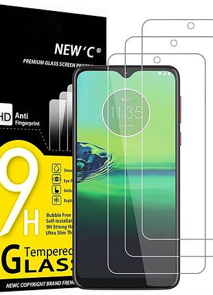Захисне скло, new'c, motorola moto g8 play, прозоре, 2 шт, загартоване 0.33 мм, 9h, глянцеве, без бульбашок, від подряпин