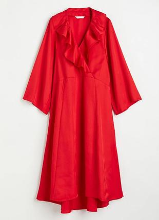 Платье красное однотонное h&m