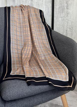 Вінтажна шовкова хустка шарф платок шовк gucci шелковый шарф платок 100% шелк