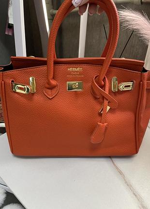 Сумка для жінок hermes birkin 30 помаранчева
