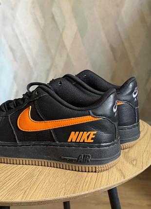 Nike air force 1, чорні з помаранчевим, 36 (23 см)
