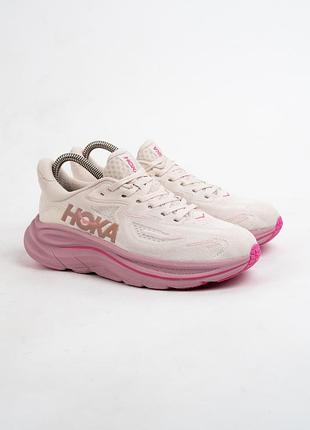 Кросівки hoka clifton 10 жіночі бігові молочні рожеві розмір 37-38