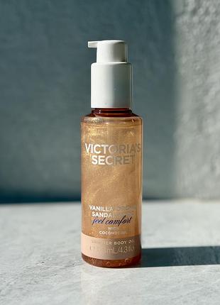 Парфумована олійка з шимером vanilla orchid sandalwood shimmer body oil victoria’s secret