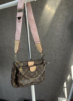 Сумка для жінок louis vuitton multi pochette accessoires коричнева