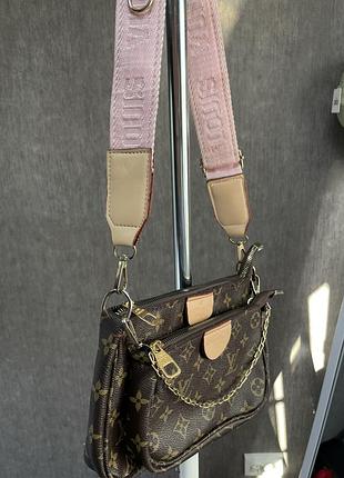 Сумка для жінок louis vuitton multi pochette accessoires коричнева 2