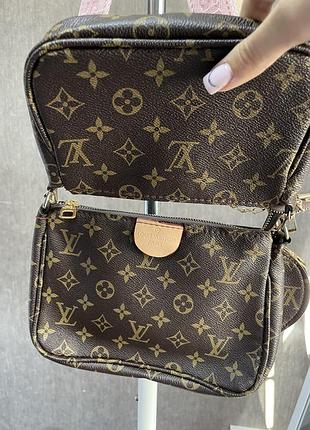 Сумка для жінок louis vuitton multi pochette accessoires коричнева 4