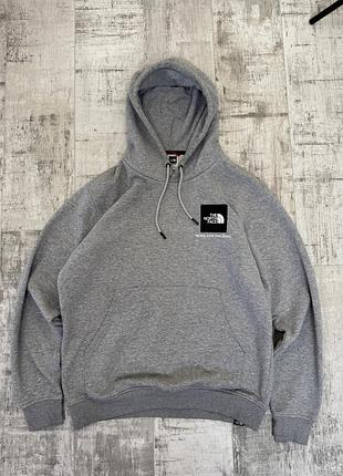 Худі the north face сіре з принтом, розмір l, оверсайз