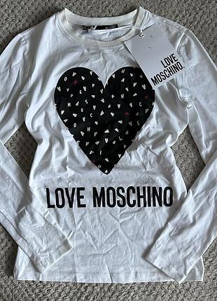 Піжамна кофта жіноча love moschino біла з чорним серцем
